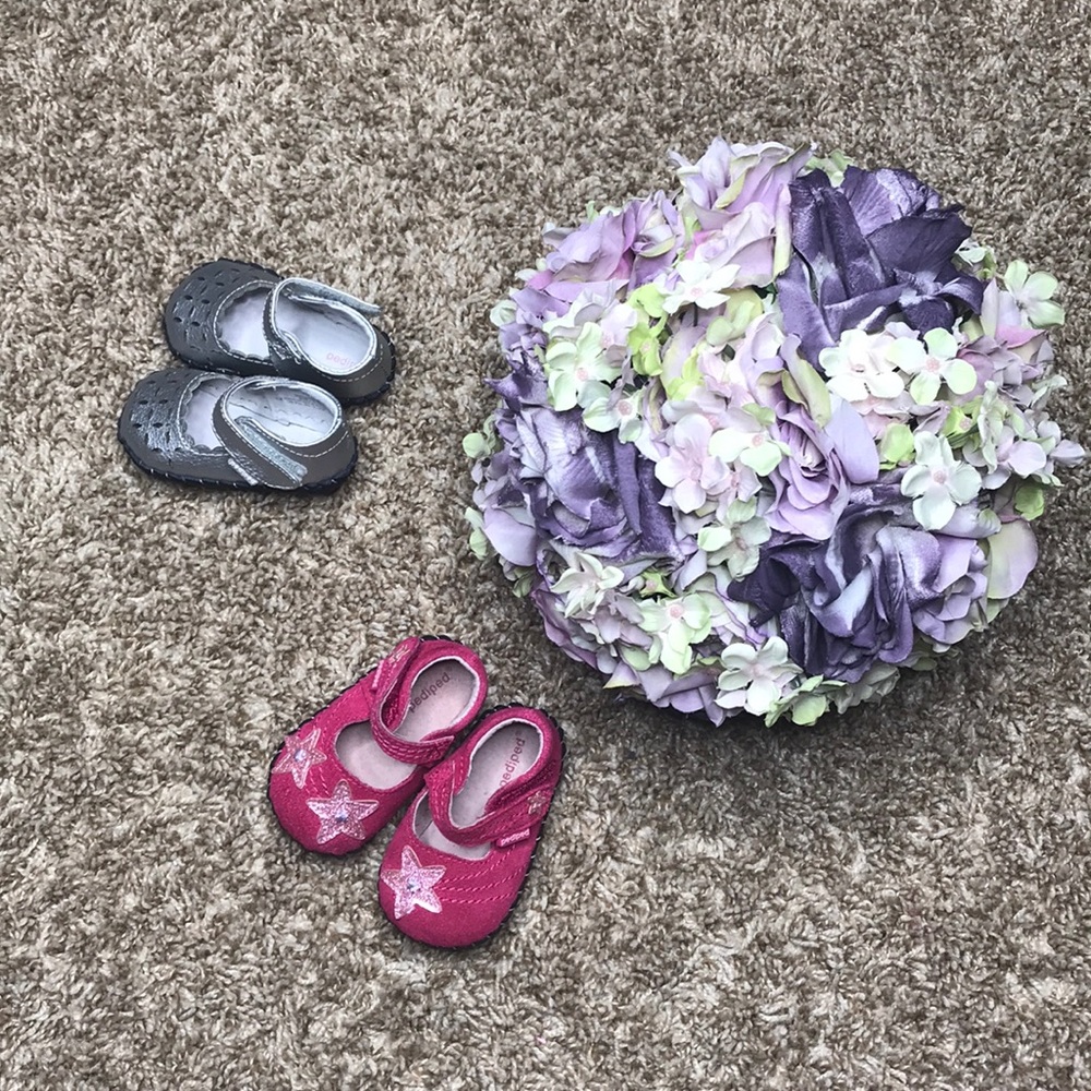 Leather sole Girls Pedipeds Sizes 0-6 months